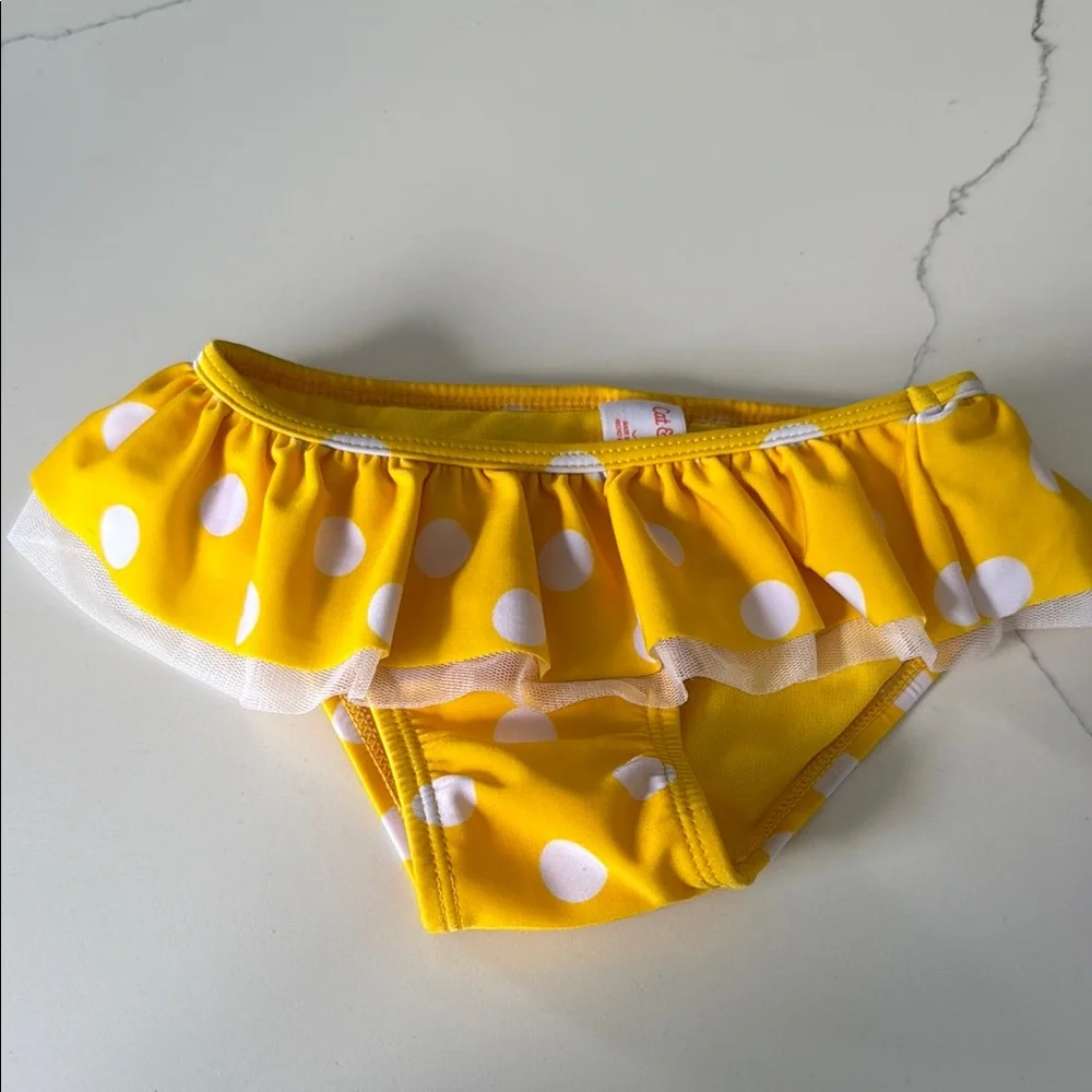 Yellow Polka Dot Ruffle Bikini Set